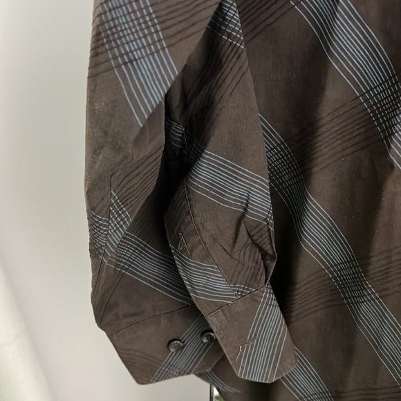 Eighty Eight Platinum Mens Brown and Blue long sleeve button down dress shirt - Picture 4 of 5